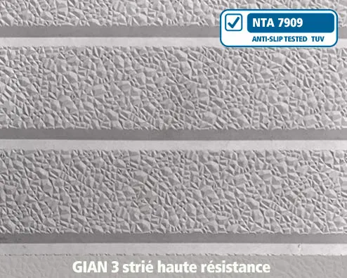 gian3 strié haute résistance béton, antidérapant, structure, profil, escaliers, nez-de-marche