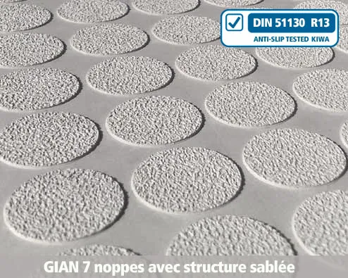 gian7 noppes avec structure sablée béton, antidérapant, structure, profil, escaliers, nez-de-marche