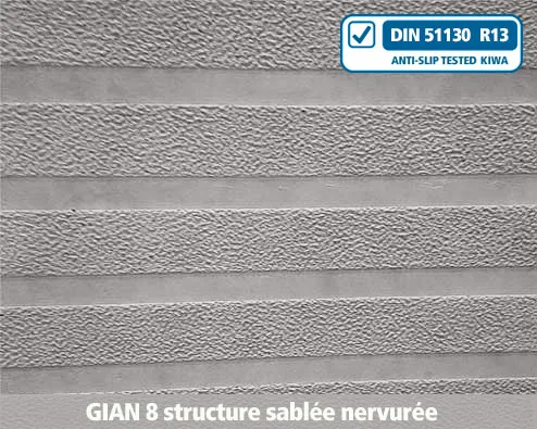gian8 structure sablée nervurée béton, antidérapant, structure, profil, escaliers, nez-de-marche